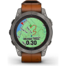 Часы GARMIN FENIX 7 PRO – SAPPHIRE SOLAR EDITION TITANIUM WITH CHESTNUT LEATHER BAND 010-02777-30